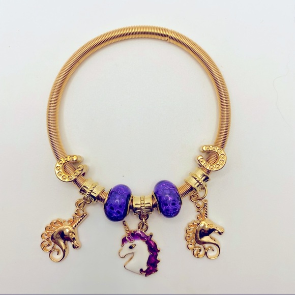 Bracelet golden Unicorns and lucky horse shoes! - Picture 6 of 9